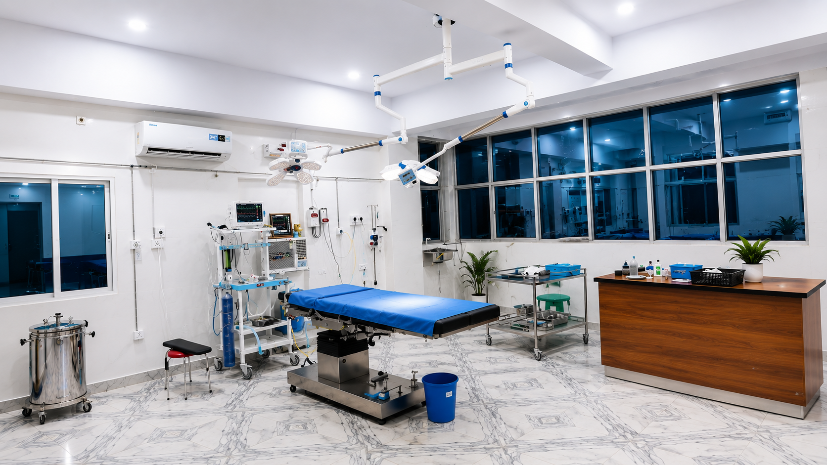 Modern hospital exterior